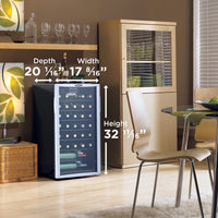 Danby - 36 Bottle Free-Standing Platinum Wine Cooler - DWC350BLP