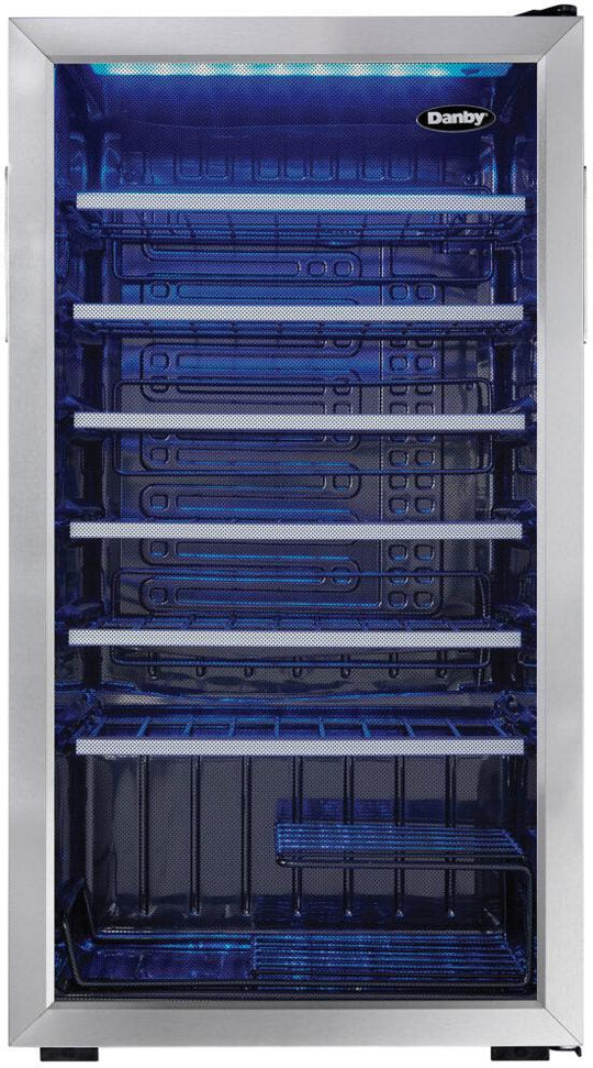 Danby - 36 Bottle Free-Standing Stainless Steel Wine Cooler - DWC93BLSDBR1