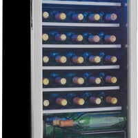 Danby - 36 Bottle Free-Standing Stainless Steel Wine Cooler - DWC93BLSDBR1