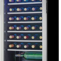 Danby - 36 Bottle Free-Standing Stainless Steel Wine Cooler - DWC93BLSDBR1