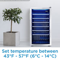 Danby - 36 Bottle Free-Standing Stainless Steel Wine Cooler - DWC93BLSDBR1