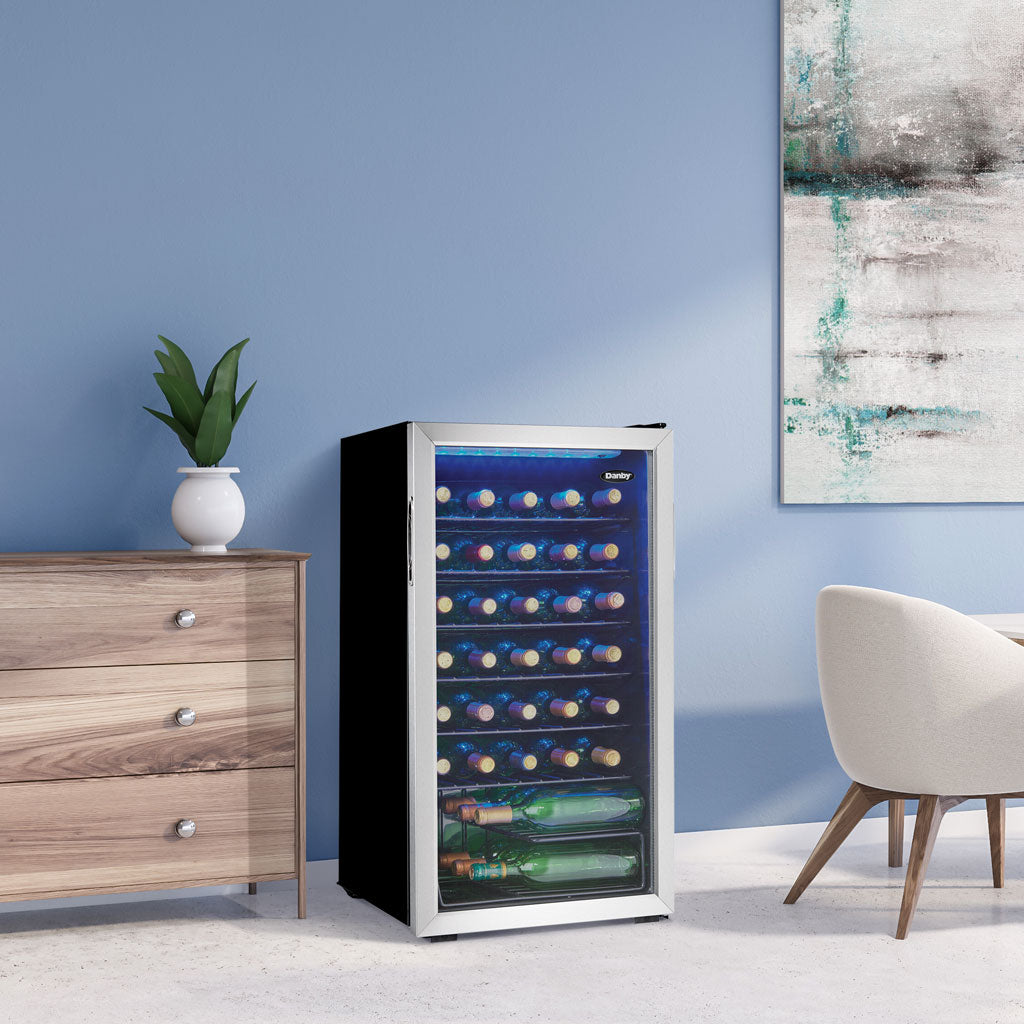 Danby - 36 Bottle Free-Standing Wine Cooler In Stainless Steel - DWC036A1BSSDB-6