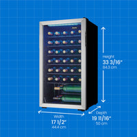 Danby - 36 Bottle Free-Standing Wine Cooler In Stainless Steel - DWC036A1BSSDB-6