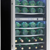 Danby - 38 Bottle Free-Standing Stainless Steel Door & Black Wood Shelves Wine Cooler - DWC040A3BSSDD