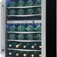 Danby - 38 Bottle Free-Standing Stainless Steel Door & Black Wood Shelves Wine Cooler - DWC040A3BSSDD