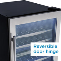 Danby - 38 Bottle Free-Standing Stainless Steel Door & Black Wood Shelves Wine Cooler - DWC040A3BSSDD