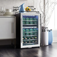 Danby - 38 Bottle Free-Standing Stainless Steel Door & Black Wood Shelves Wine Cooler - DWC040A3BSSDD