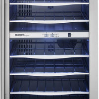 Danby - 38 Bottle Free-Standing Stainless Steel Door & Black Wood Shelves Wine Cooler - DWC040A3BSSDD