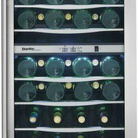 Danby - 38 Bottle Free-Standing Stainless Steel Door & Black Wood Shelves Wine Cooler - DWC040A3BSSDD