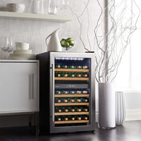 Danby - 38 Bottle Free-Standing Stainless Steel Wine Cooler - DWC040D2BSSDB