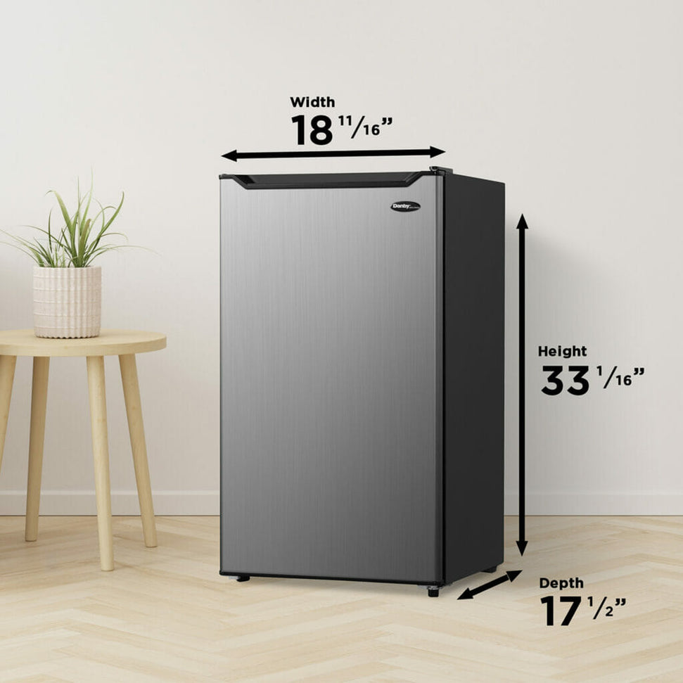 Danby - 3.2 cu. ft Stainless Steel Compact Fridge - DAR032B2SLM