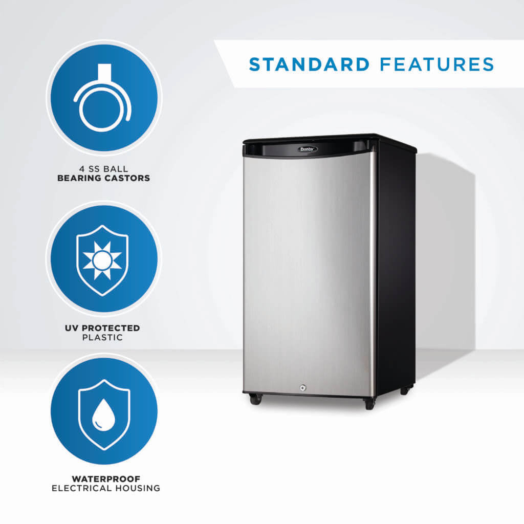 Danby - 3.3 cu.ft. Stainless Steel Outdoor Fridge - DAR033A1BSLDBO