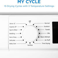 Danby - 4 cu. ft. Stackable Front Load White Laundry Dryer - DDY040D3WDB