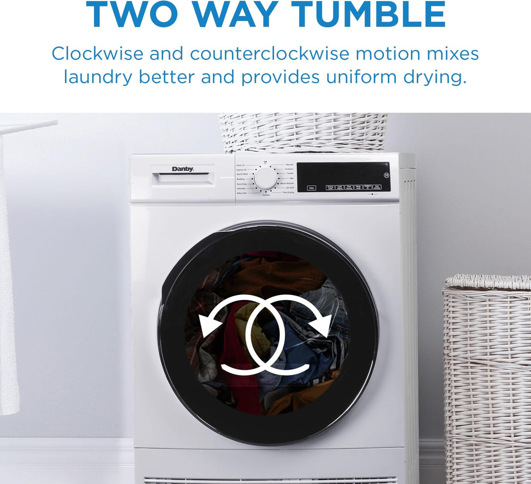 Danby - 4 cu. ft. Stackable Front Load White Laundry Dryer - DDY040D3WDB