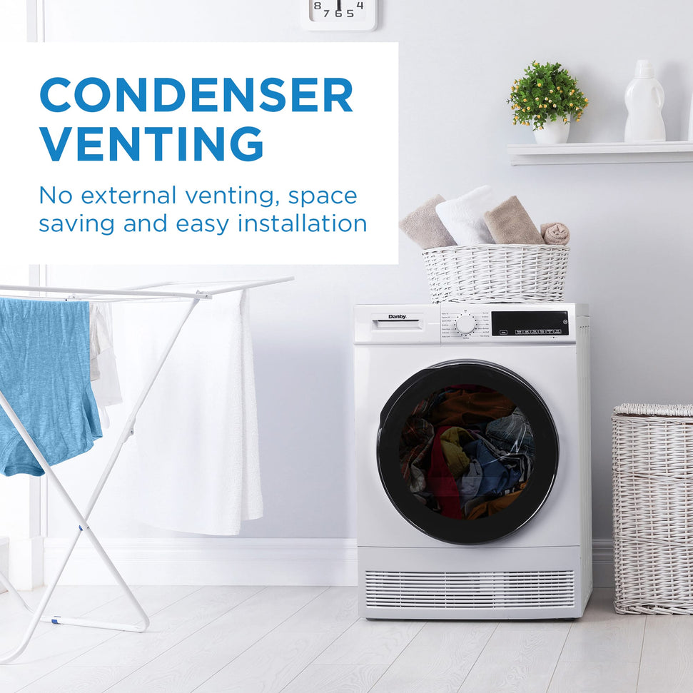 Danby - 4 cu. ft. Stackable Front Load White Laundry Dryer - DDY040D3WDB