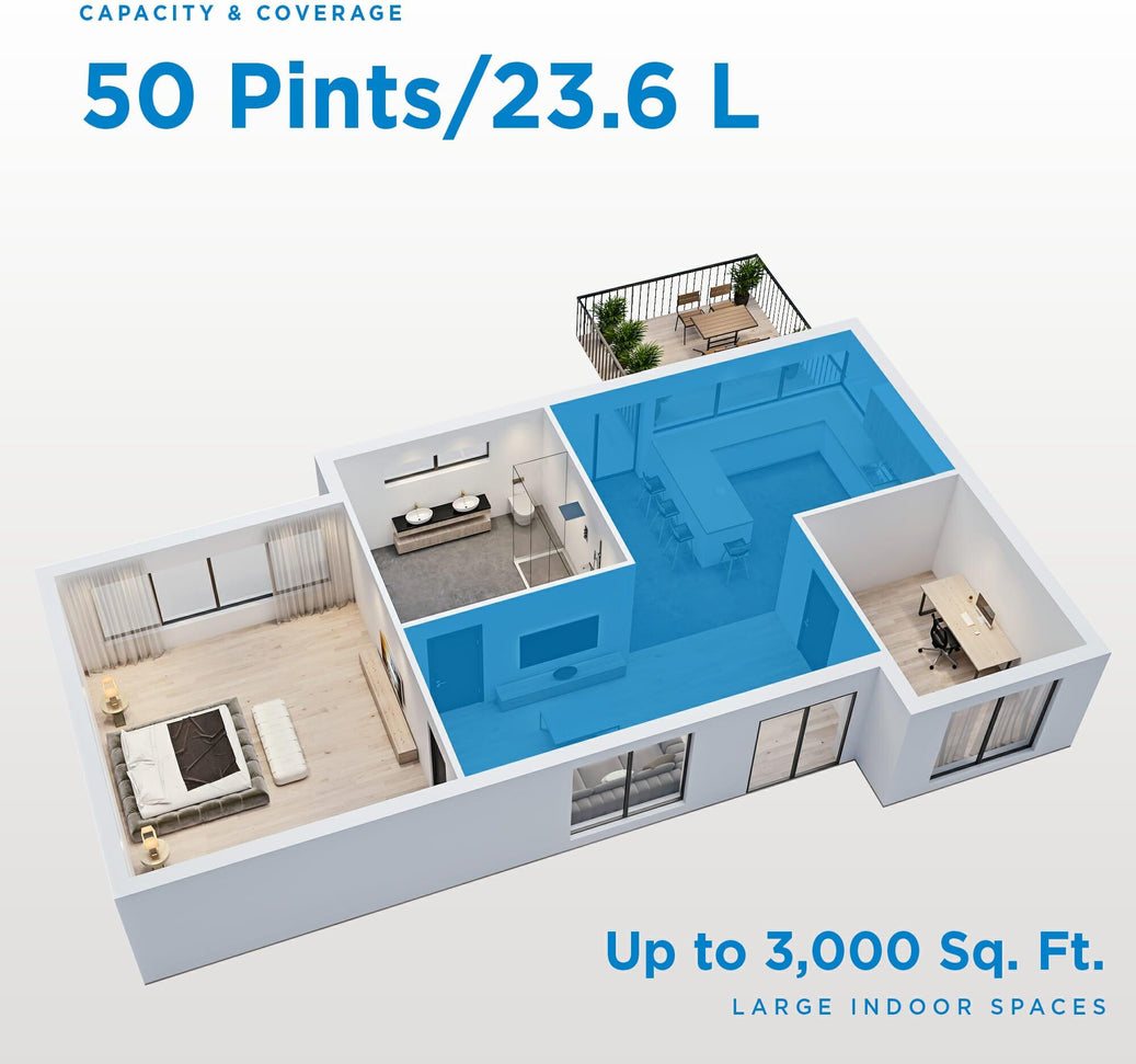 Danby - 50 Pint White Dehumidifier with Pump - DDR050BJP2WDB