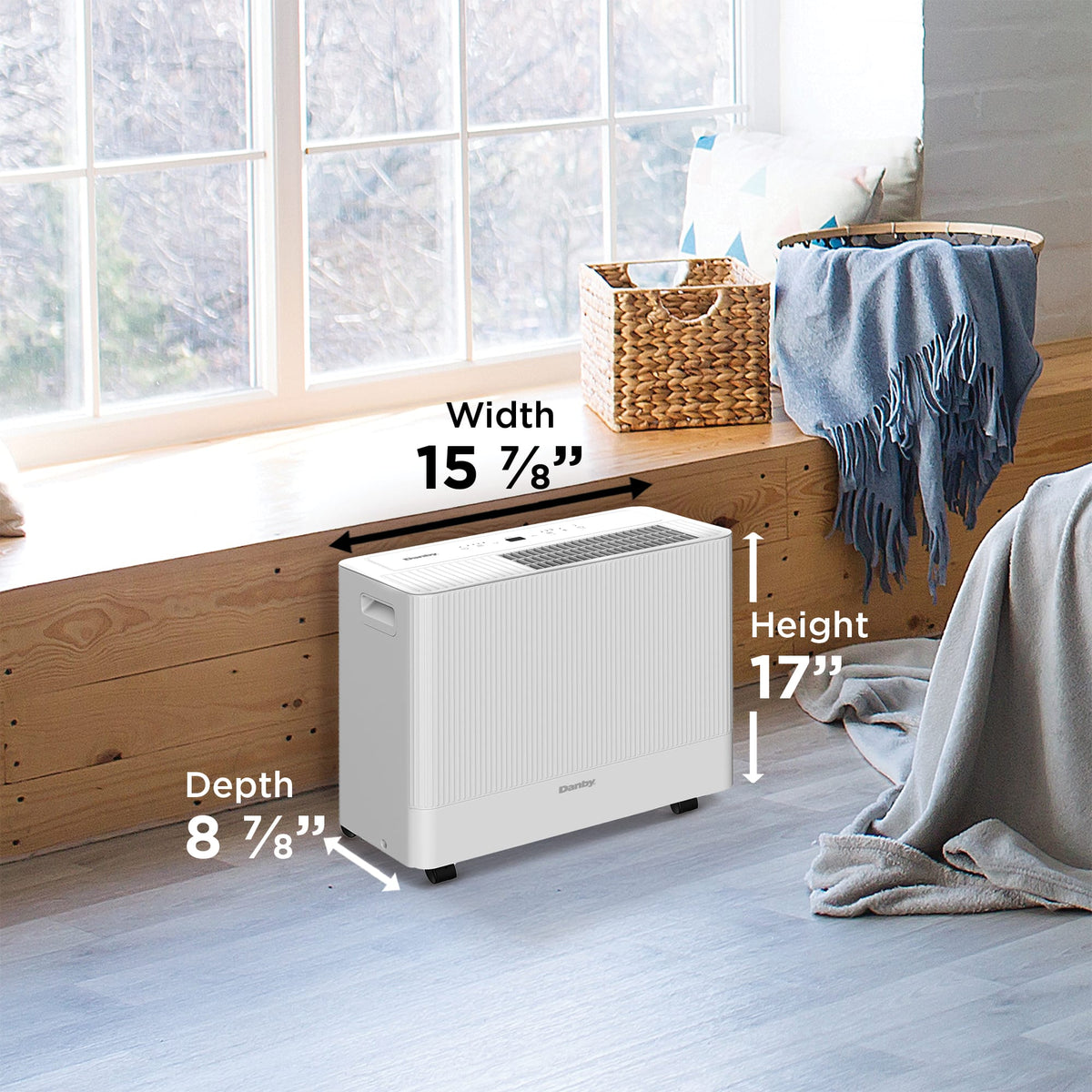 Danby - 50 Pint White Dehumidifier with Pump & Wi-Fi - DDR050BSPWDB
