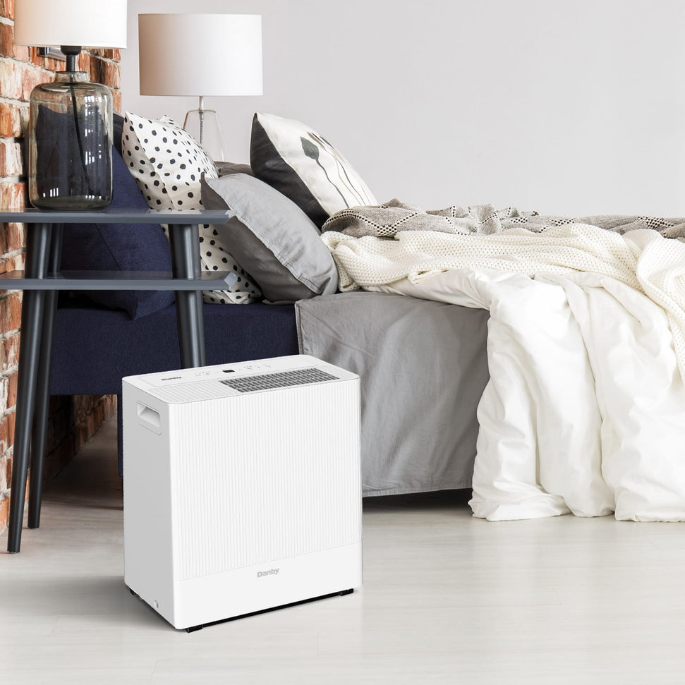 Danby - 50 Pint White Dehumidifier with Wi-Fi - DDR050BSWDB