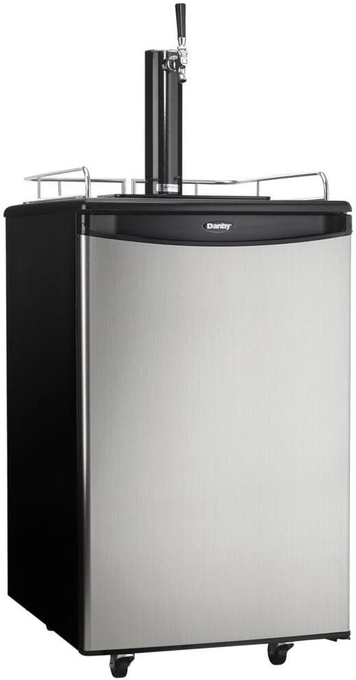 Danby - 5.4 cu.ft. Stainless Steel & Black Single-Tap Keg Cooler - DKC054A1BSLDB
