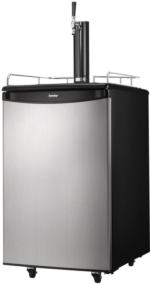 Danby - 5.4 cu.ft. Stainless Steel & Black Single-Tap Keg Cooler - DKC054A1BSLDB