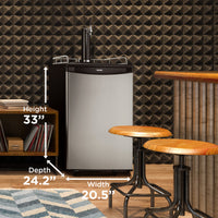 Danby - 5.4 cu.ft. Stainless Steel & Black Single-Tap Keg Cooler - DKC054A1BSLDB
