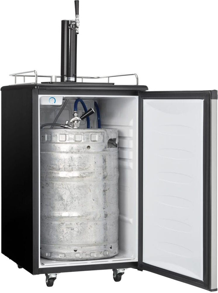 Danby - 5.4 cu.ft. Stainless Steel & Black Single-Tap Keg Cooler - DKC054A1BSLDB