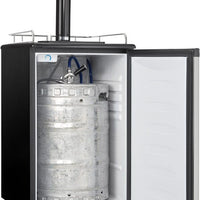 Danby - 5.4 cu.ft. Stainless Steel & Black Single-Tap Keg Cooler - DKC054A1BSLDB