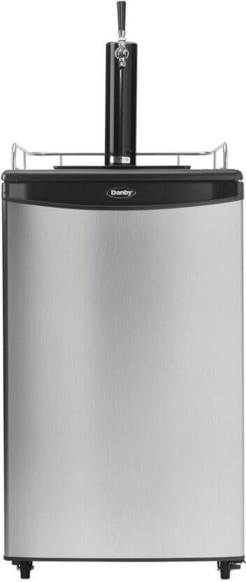 Danby - 5.4 cu.ft. Stainless Steel & Black Single-Tap Keg Cooler - DKC054A1BSLDB