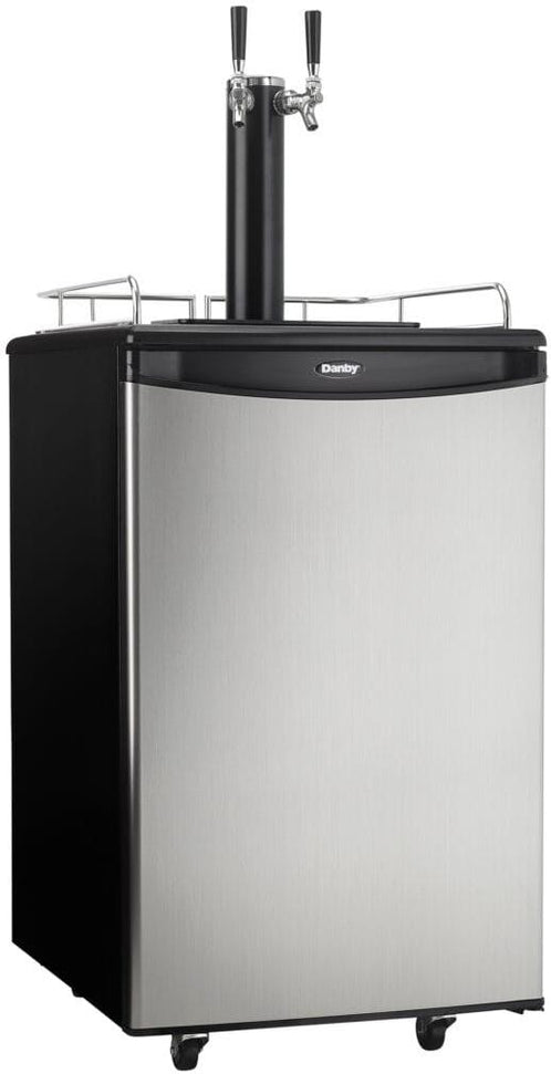 Danby - 5.4 cu.ft. Stainless Steel Dual-Tap Keg Cooler - DKC054A1BSL2DB