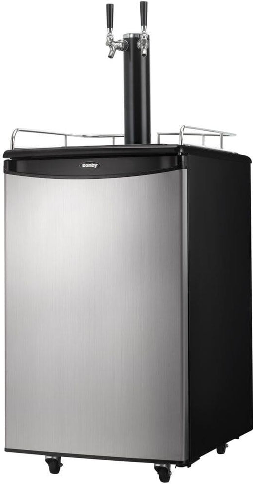 Danby - 5.4 cu.ft. Stainless Steel Dual-Tap Keg Cooler - DKC054A1BSL2DB