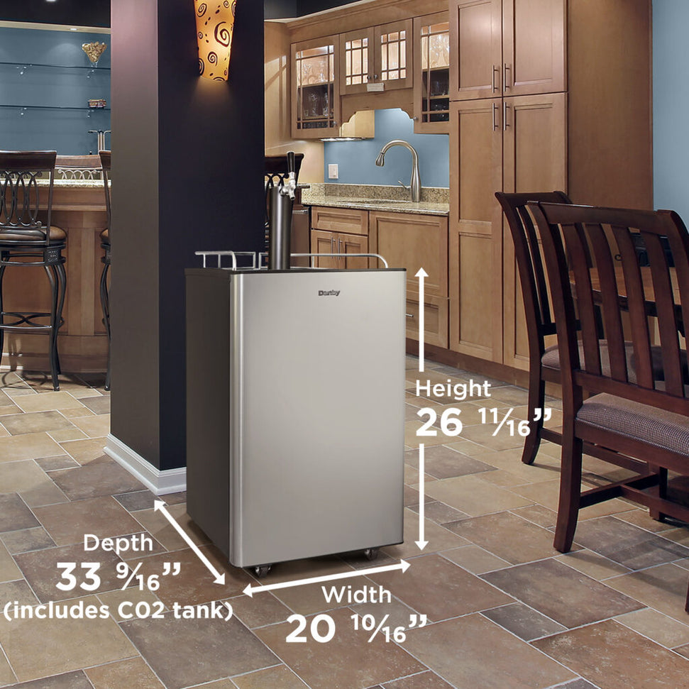 Danby - 5.4 cu.ft. Stainless Steel Single-Tap Keg Cooler - DKC054A9SLDB