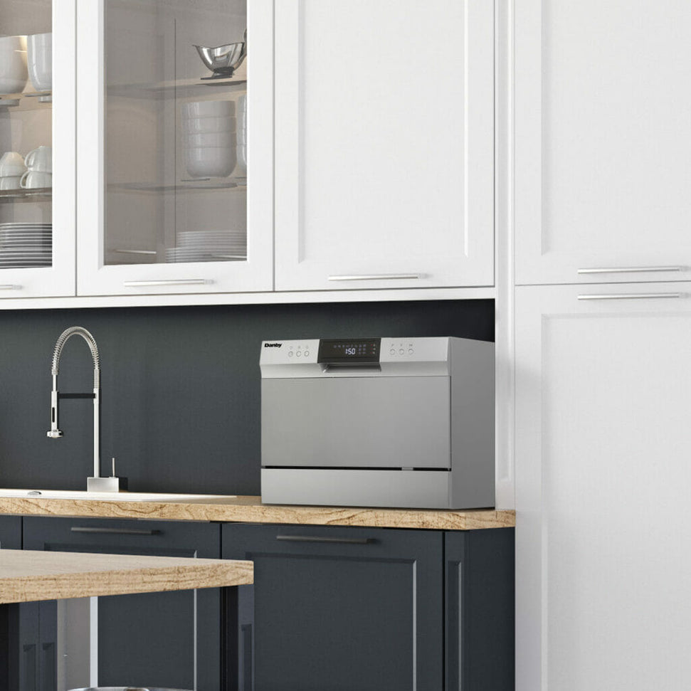 Danby - 6 Place Setting Countertop Dishwasher In Silver - DDW631SDB