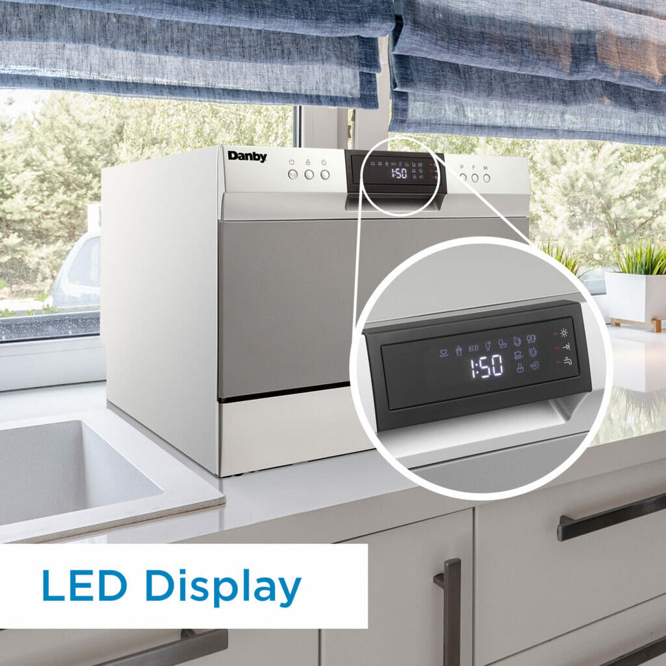 Danby - 6 Place Setting Countertop Dishwasher In Silver - DDW631SDB