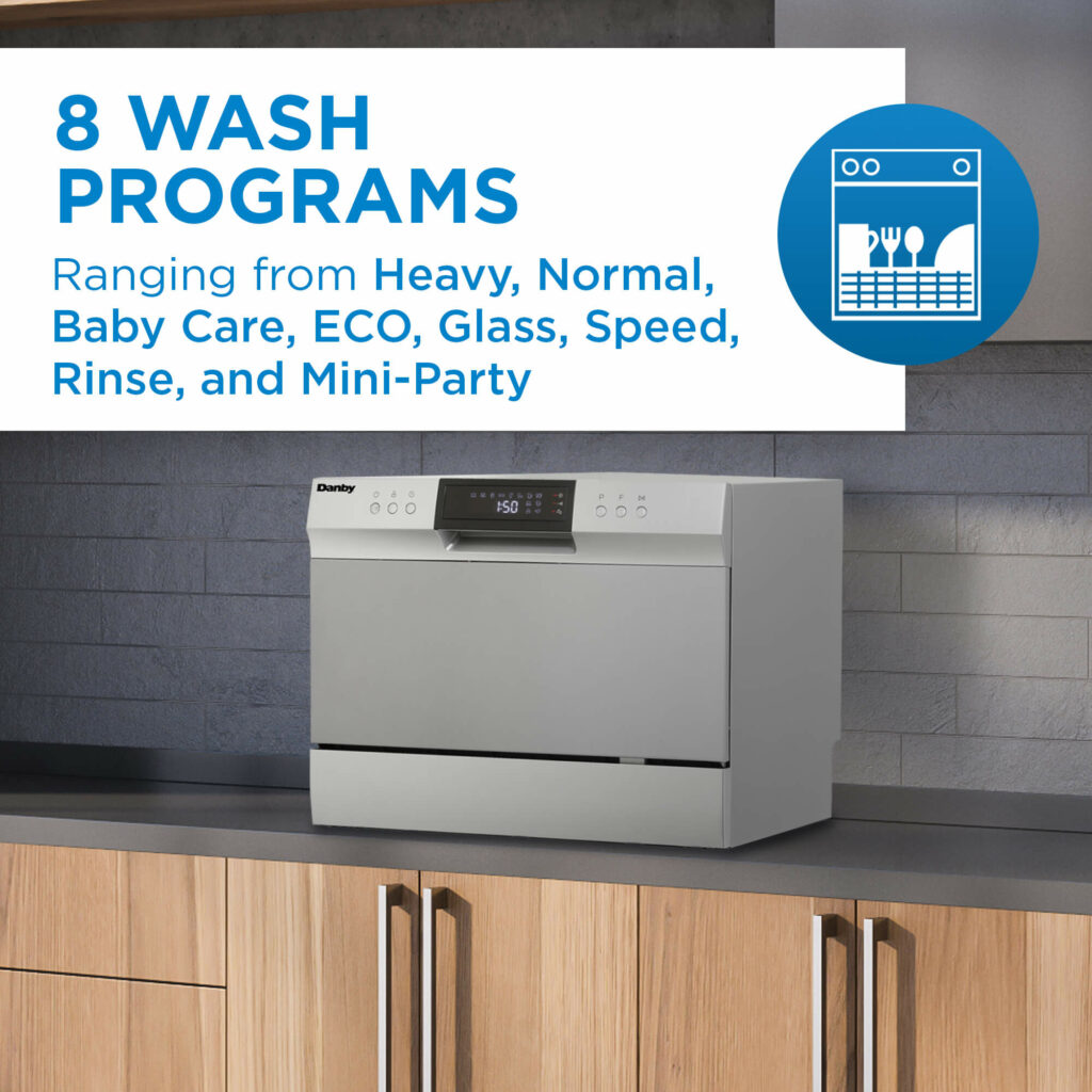 Danby - 6 Place Setting Countertop Dishwasher In Silver - DDW631SDB
