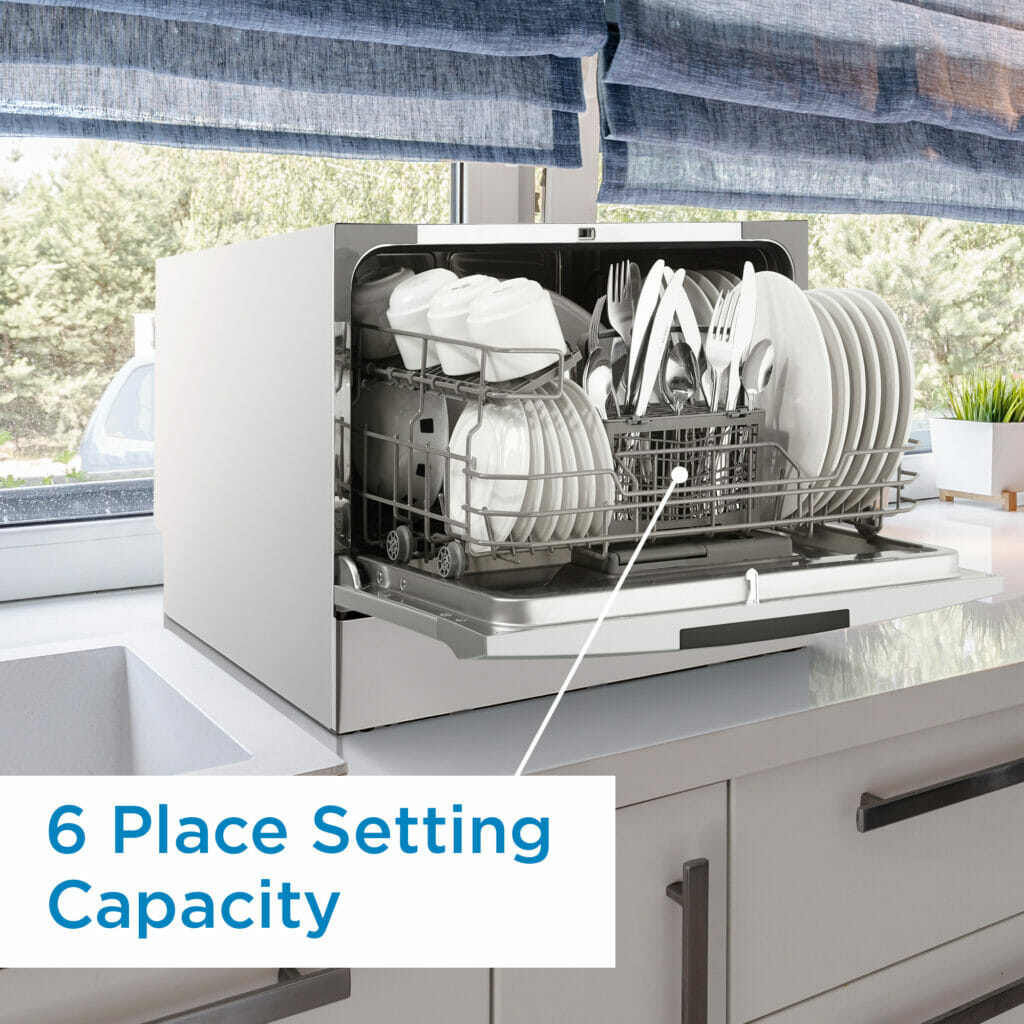 Danby - 6 Place Setting Countertop Dishwasher In Silver - DDW631SDB