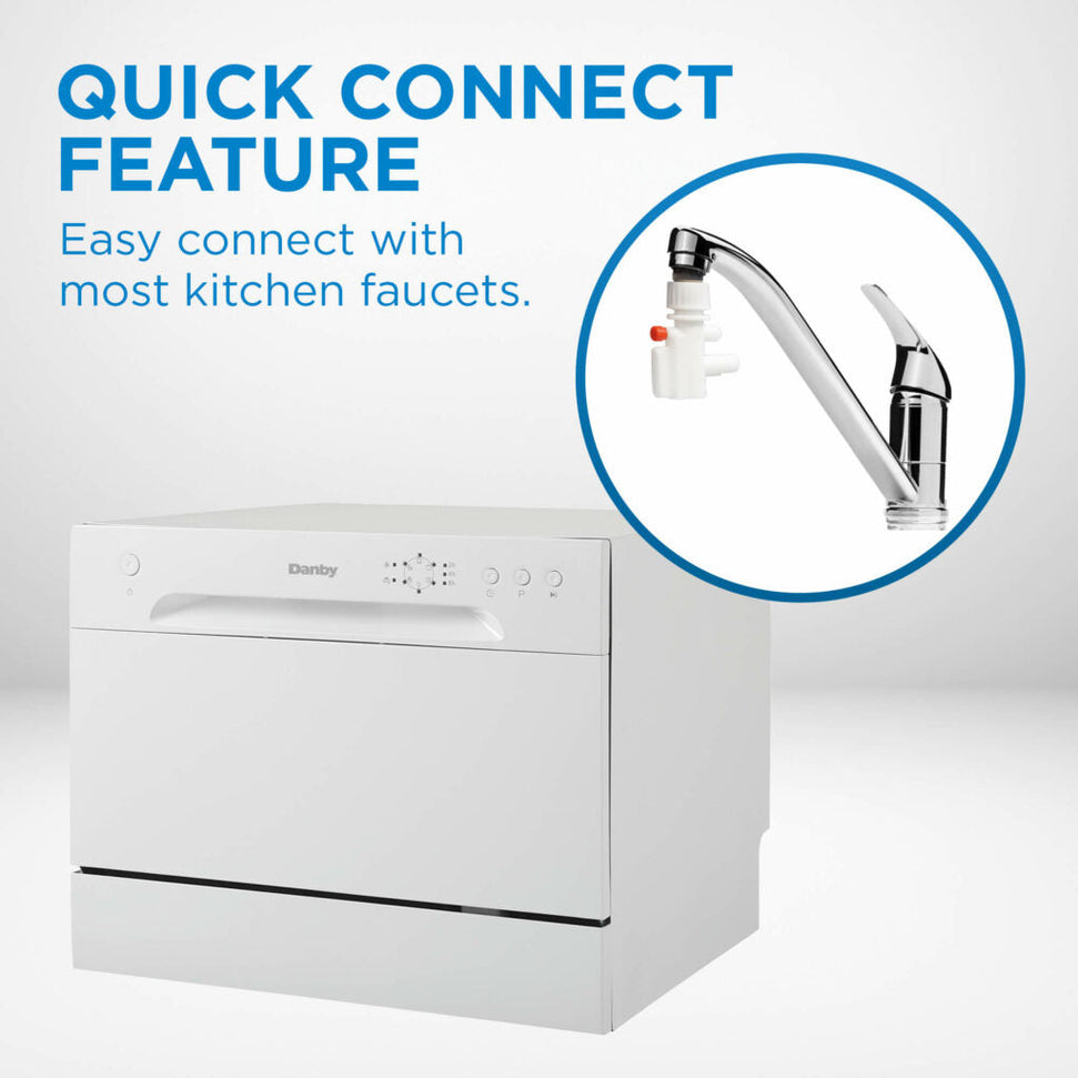 Danby - 6 Place Setting Countertop Dishwasher, White - DDW621WDB