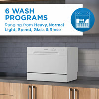 Danby - 6 Place Setting Countertop Dishwasher, White - DDW621WDB