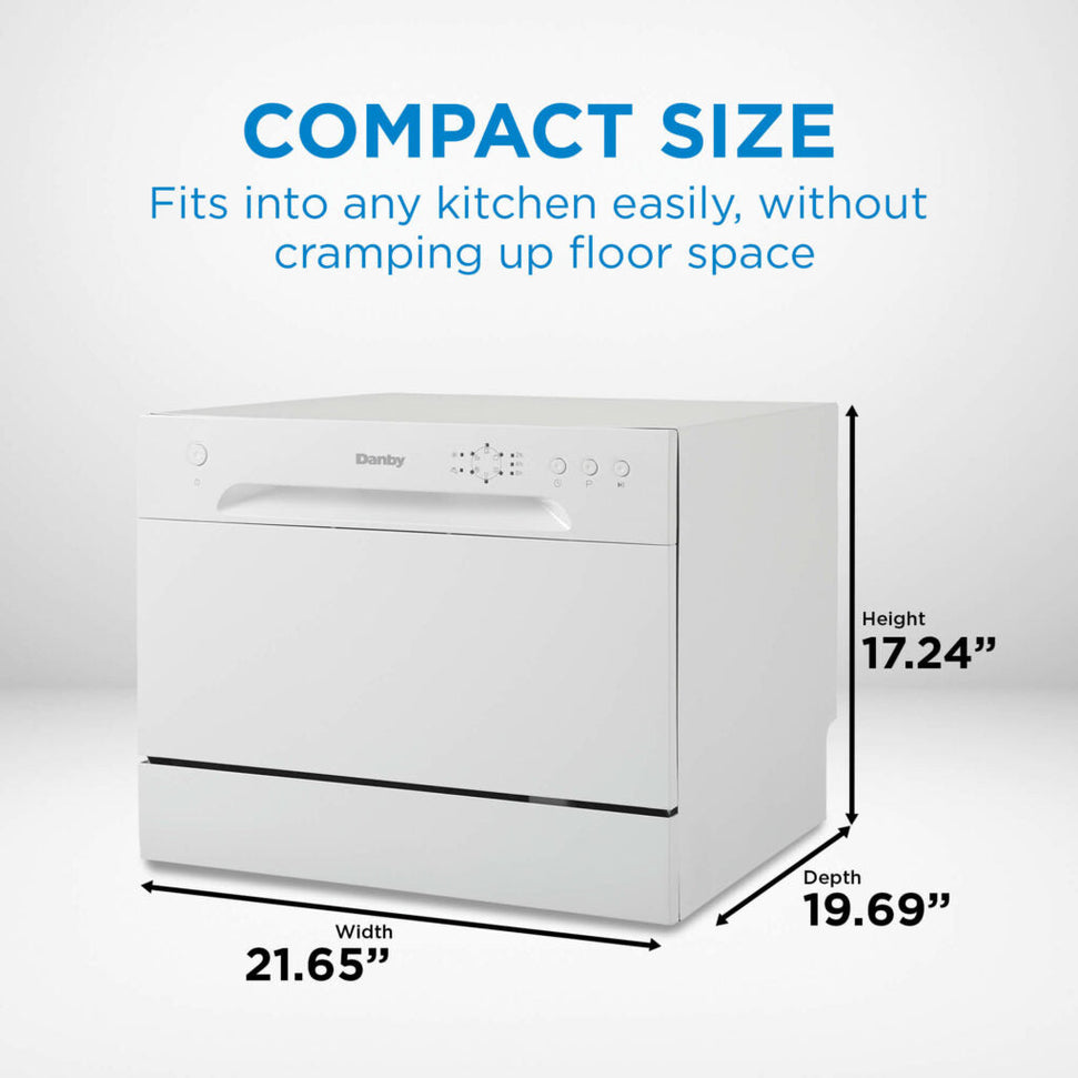 Danby - 6 Place Setting Countertop Dishwasher, White - DDW621WDB