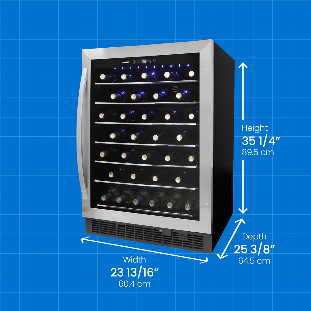 Danby - 60 Bottle Built-In Wine Cooler In Stainless Steel - DWC057A1BSS