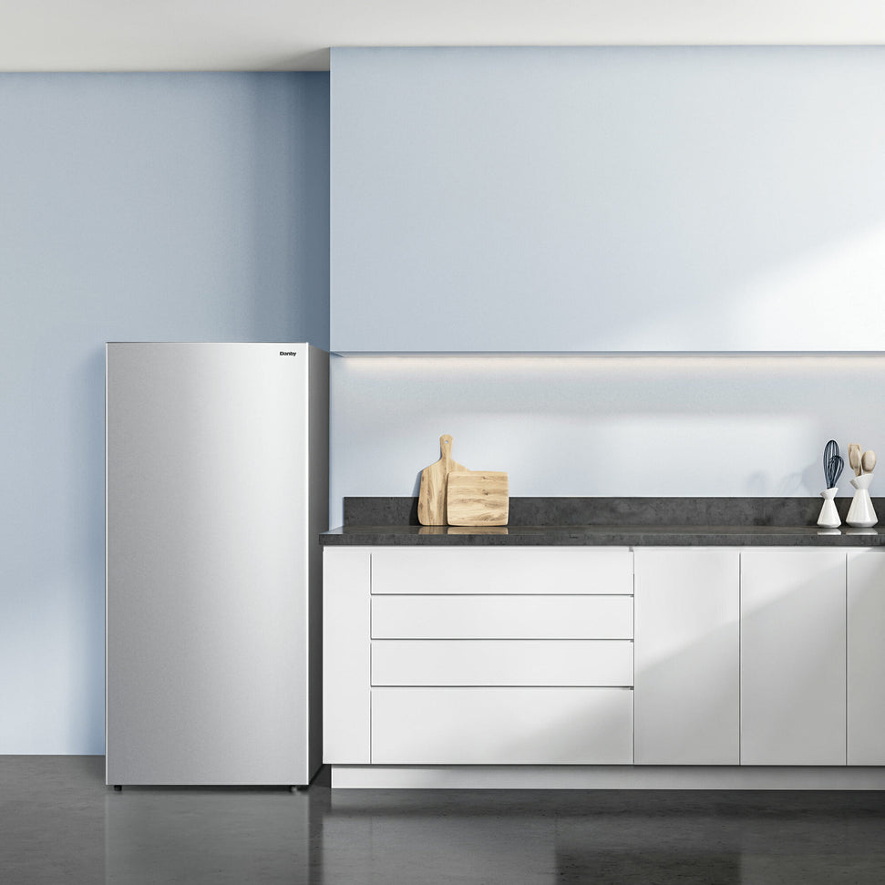 Danby - 6.8 cu. ft. Convertible Upright Freezer in Stainless Steel Look - DUFM068A1SCDB