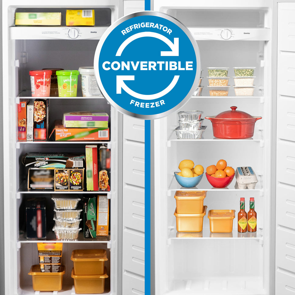 Danby - 6.8 cu. ft. Convertible Upright Freezer in Stainless Steel Look - DUFM068A1SCDB
