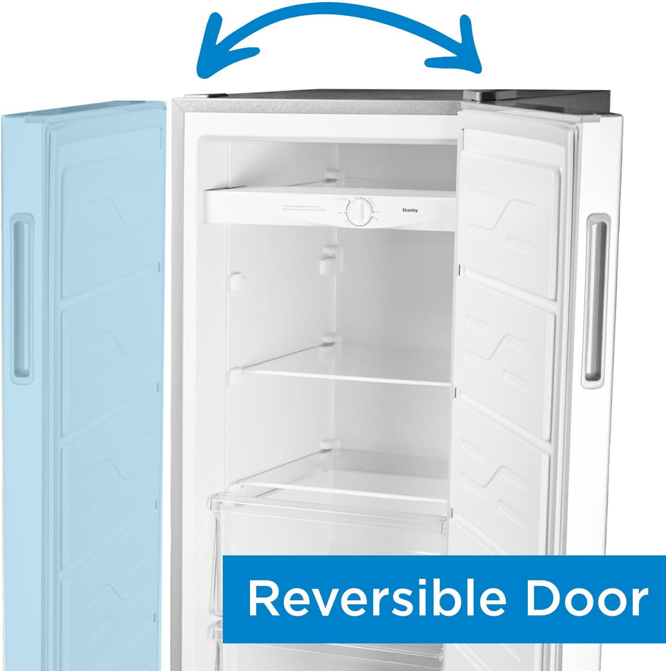 Danby - 6.8 cu. ft. Convertible Upright Freezer in Stainless Steel Look - DUFM068A1SCDB