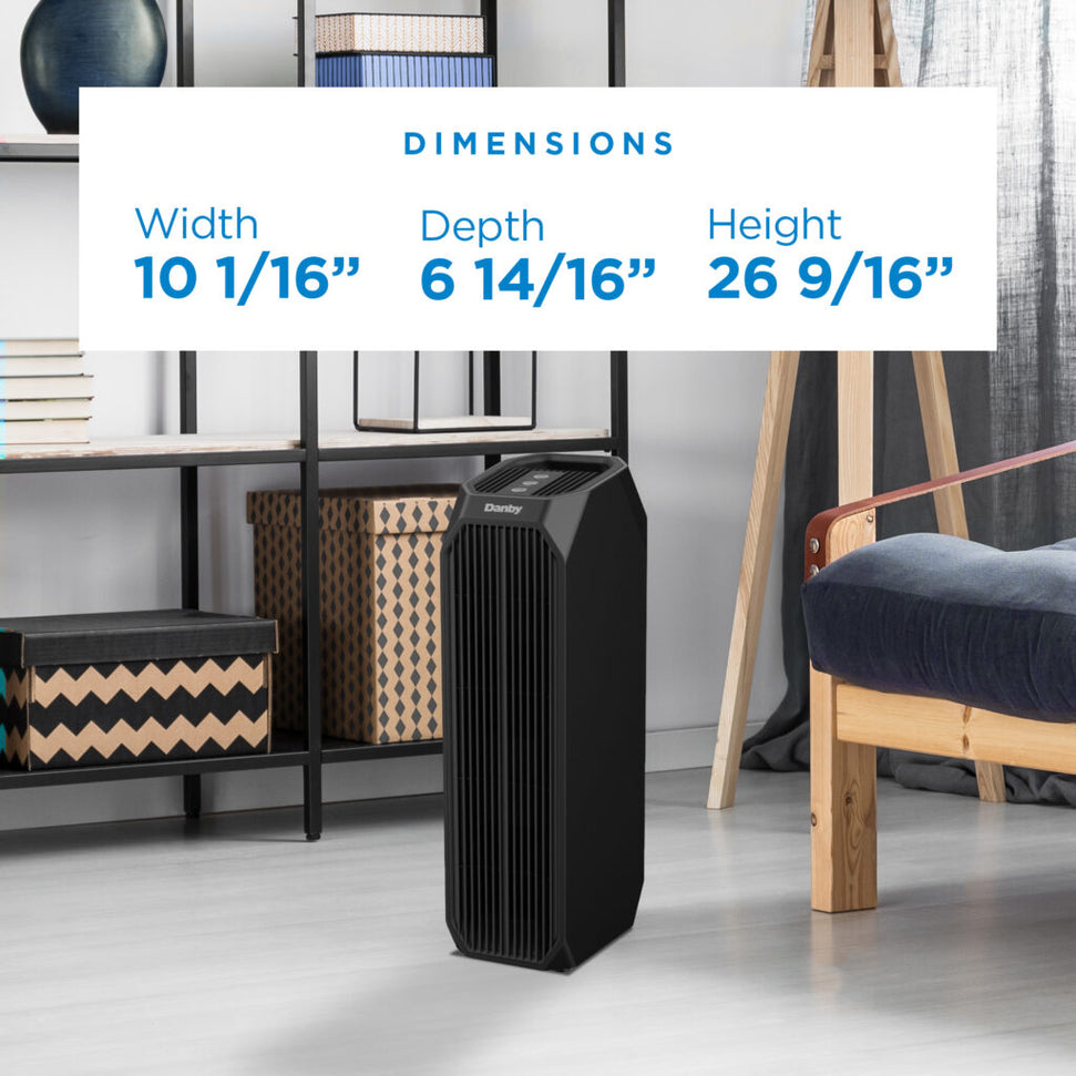 Danby - Black Air Purifier With True HEPA Up To 210 Sq. Ft. - DAP143BAB-UV