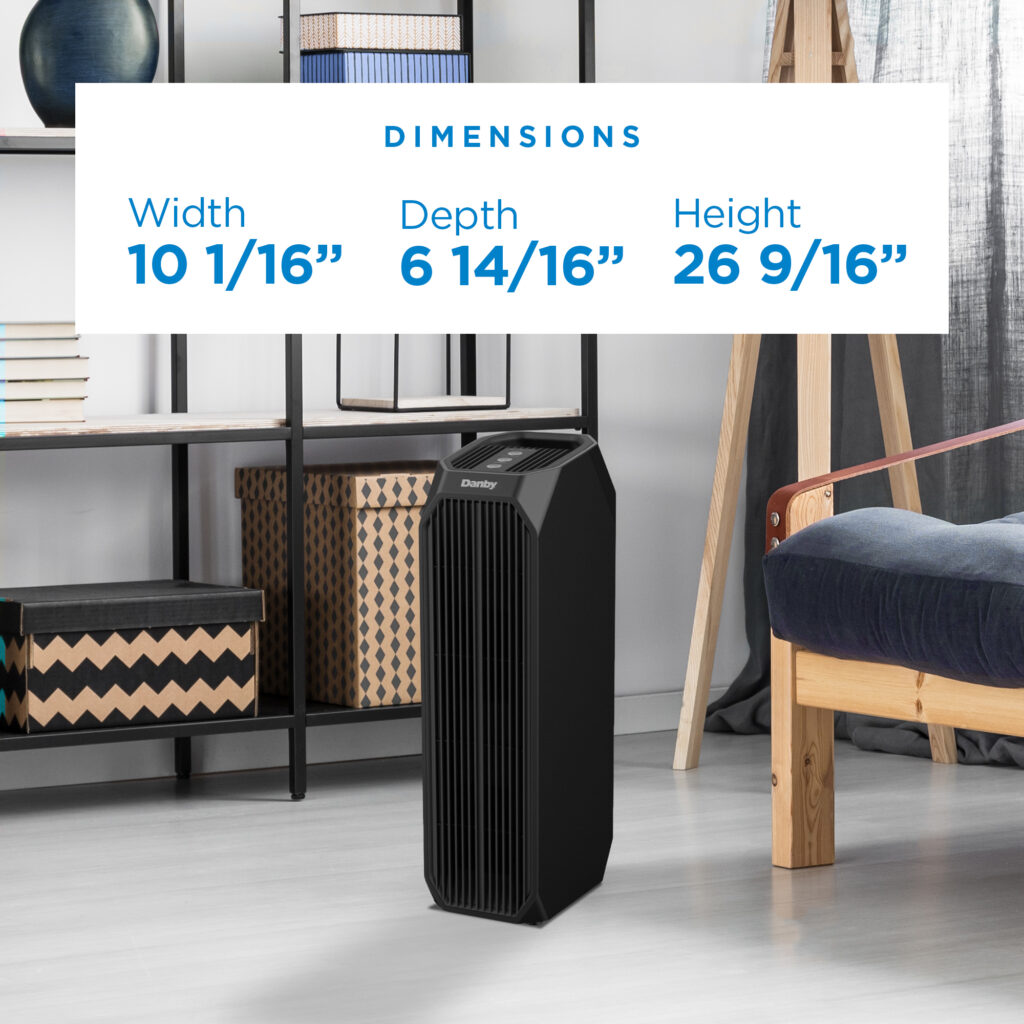 Danby - Black Air Purifier With True HEPA Up To 210 Sq. Ft. - DAP143BAB-UV