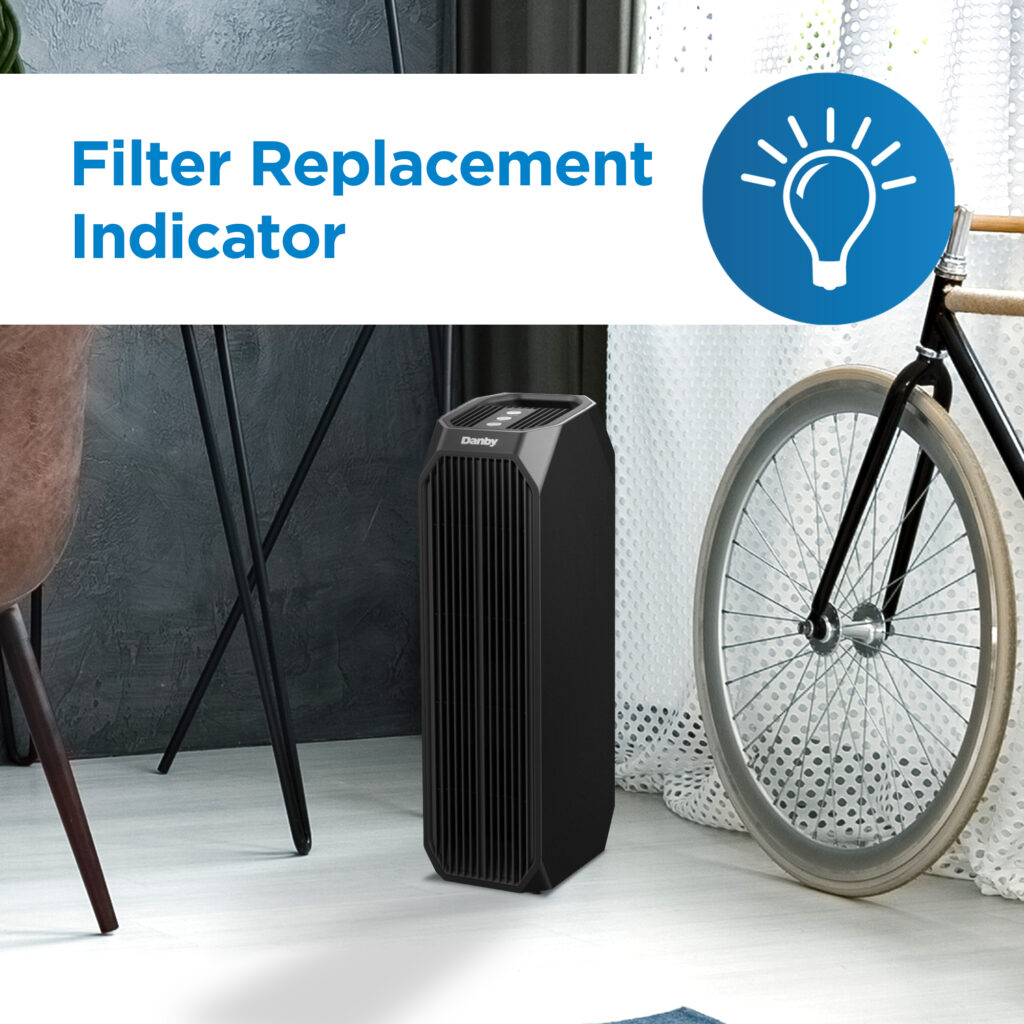 Danby - Black Air Purifier With True HEPA Up To 210 Sq. Ft. - DAP143BAB-UV