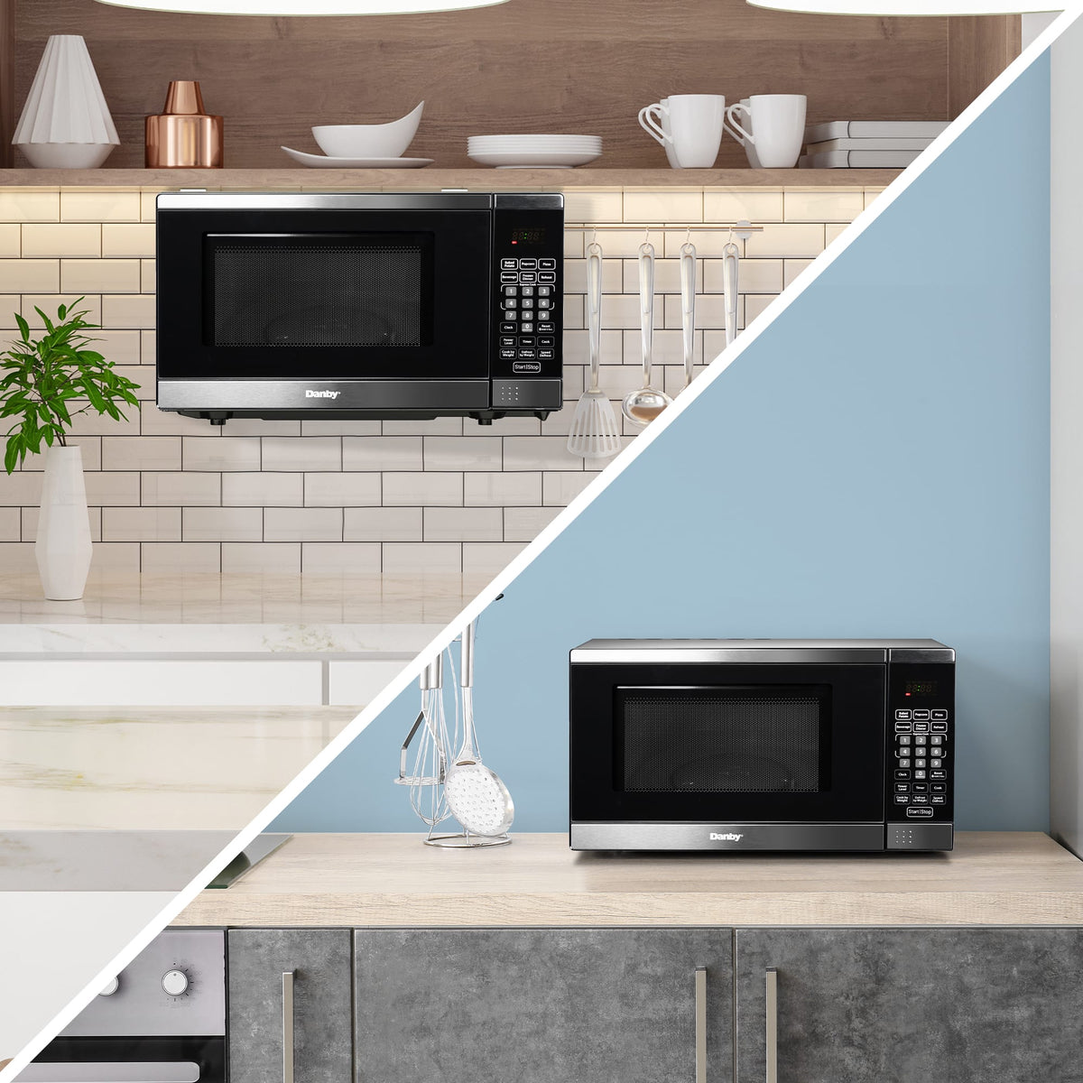 Danby - Designer 0.7 cu.ft. Stainless Steel Space Saving Under the Cupboard Microwave - DDMW007501G1