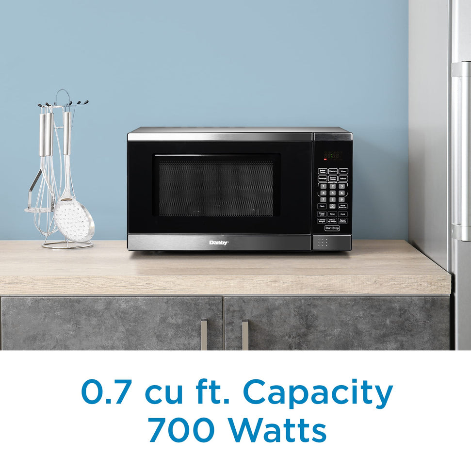 Danby - Designer 0.7 cu.ft. Stainless Steel Space Saving Under the Cupboard Microwave - DDMW007501G1