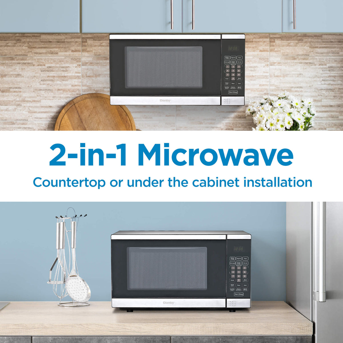 Danby - Designer 0.7 cu.ft. Stainless Steel Space Saving Under the Cupboard Microwave - DDMW007501G1