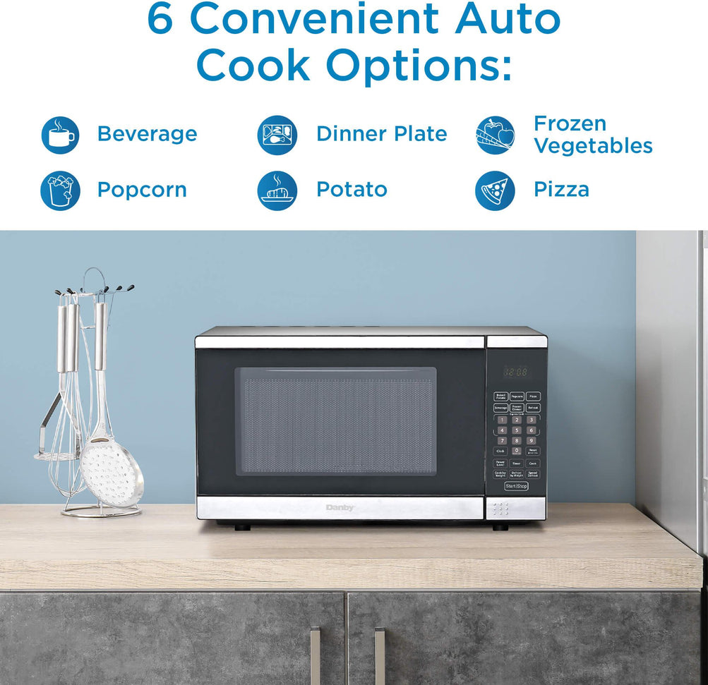 Danby - Designer 0.7 cu.ft. Stainless Steel Space Saving Under the Cupboard Microwave - DDMW007501G1
