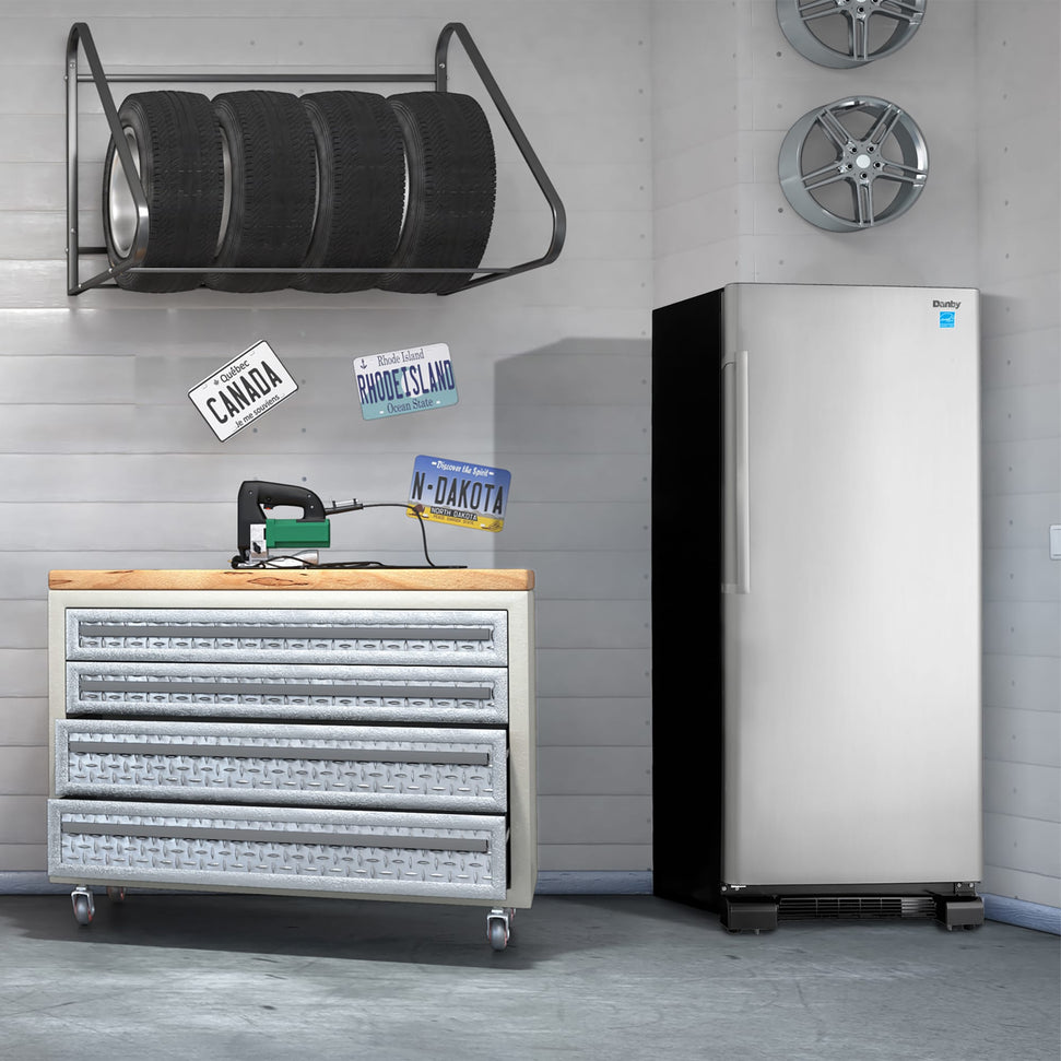 Danby - Designer 16.7 cu. ft. Upright Freezer in Stainless Steel Look - DUF167A4BSLDD